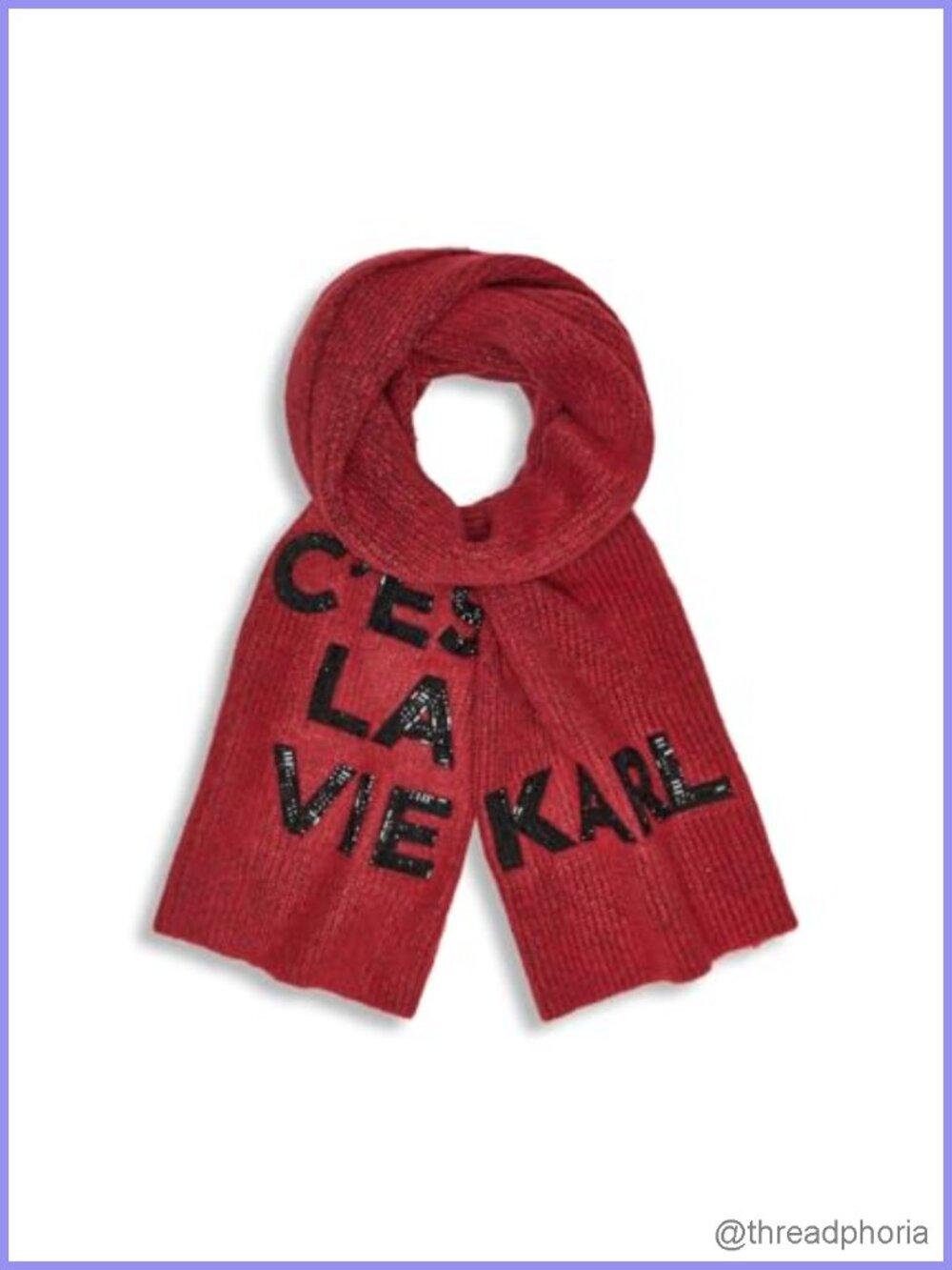 Karl Lagerfeld C'est La Vie Sequin Scarf with Wool Blend - Luxe